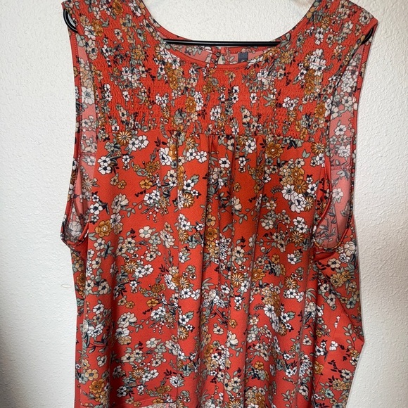 Massini Orange Pleated Blouse - Picture 1 of 3